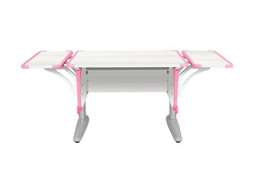 Детский стол-трансформер 4/75 (СУТ.41) + Polka_b 4/550 (2 шт) Рамух белый/серый/розовый в Магадане