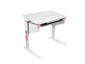 Растущий стол 5/100 (СУТ. 46) Белый/Белый/Розовый с лотком в Магадане