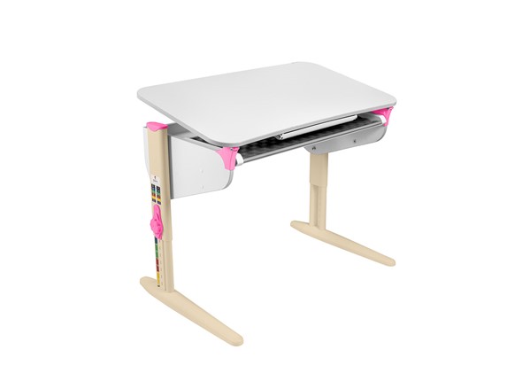 Растущий стол 5/100 (СУТ.46) Рамух белый/бежевый/розовый в Магадане - изображение