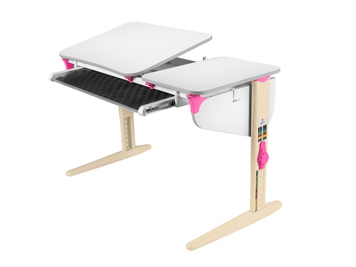 Растущий стол 5/75-40 (СУТ. 45) Белый/Бежевый/Розовый с лотком без полок в Магадане - изображение 1