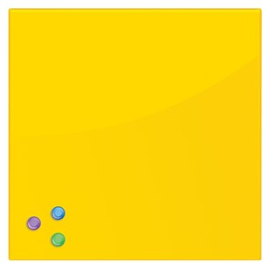 Магнитная стеклянная доска для рисования BRAUBERG 45х45 см, желтая в Магадане - предосмотр