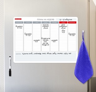 Доска-планинг магнитная на холодильник BRAUBERG на неделю, 42х30 см с маркером и салфеткой в Магадане - предосмотр 4