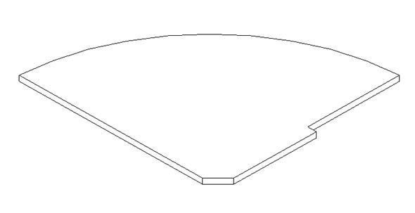 IMAGO-R РС-5.2 Полка для угловой стойки (завершающий элемент) груша, орех, ясень 815х778х22 в Магадане - изображение