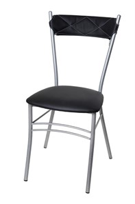 Кухонный стул Бистро Софт СРП-080С Эмаль, с мягкой спинкой Экотекс черный в Магадане - предосмотр